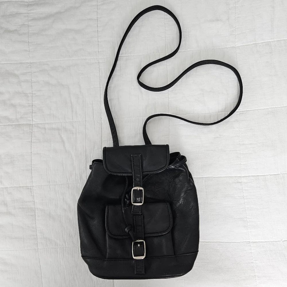 vintage leather grunge y2k goth whimsigoth indie urban retro mini backpack bag - Picture 7 of 7